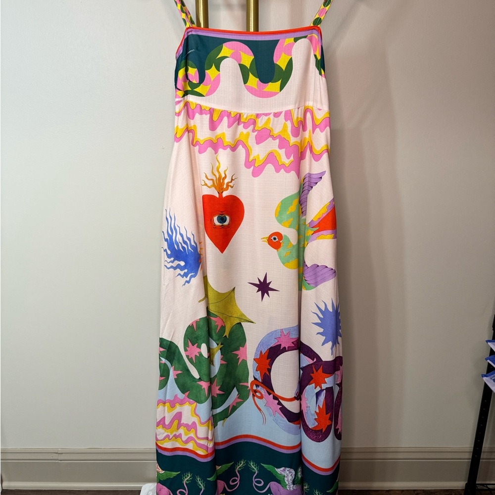 Maxi Dress with Sacred Heart, Snake, Foo Dogs - SKU 1112 - Picture 2 of 8